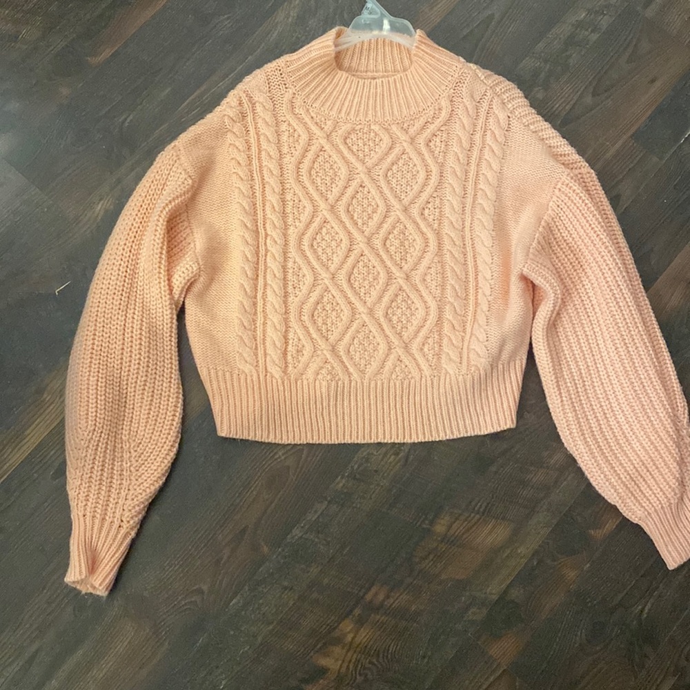 Coral/Pink Large knit sweater